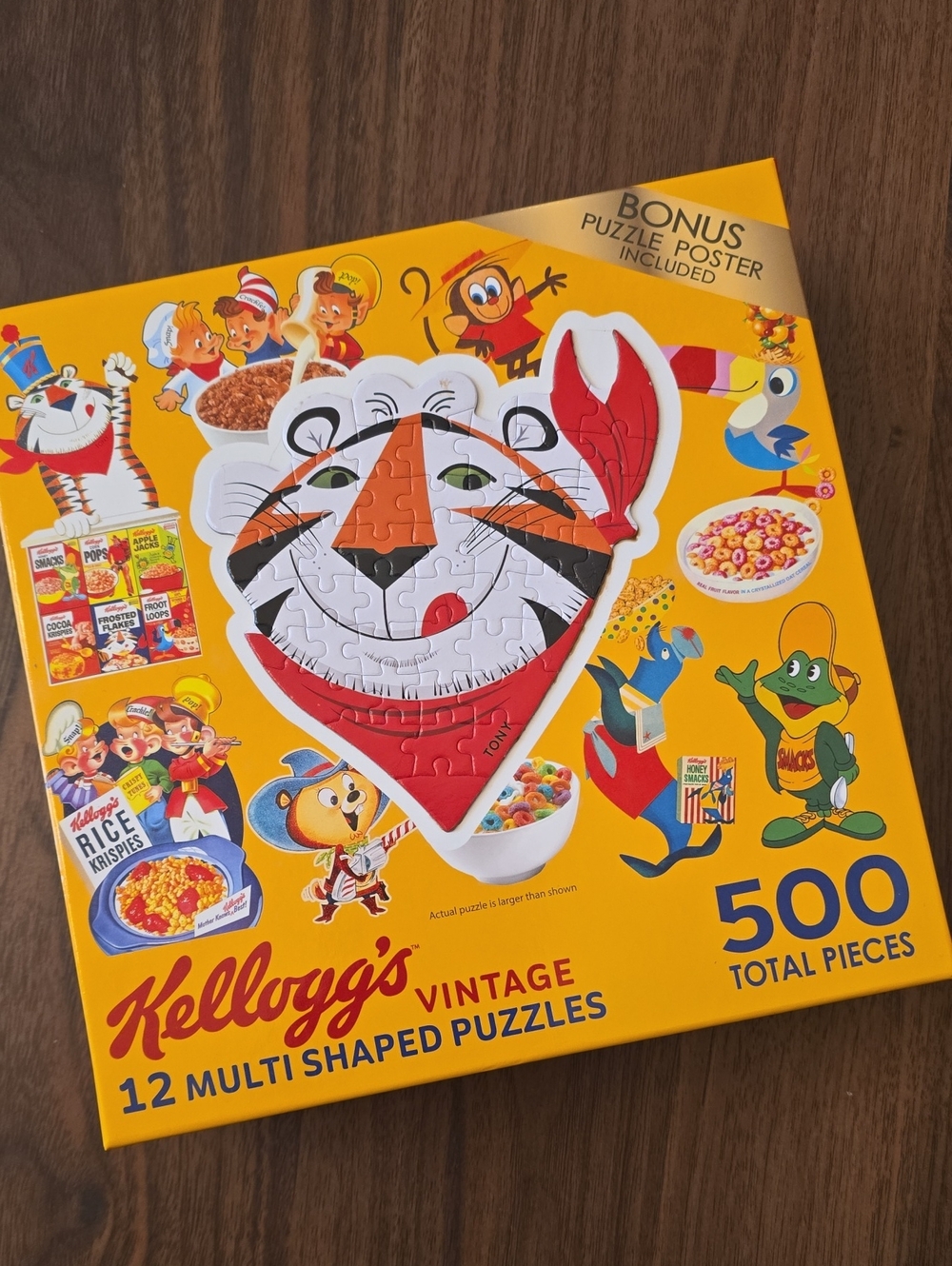RoseArt 500 Piece Vintage Puzzle Set - Yellow Box with Tony the Tiger Design